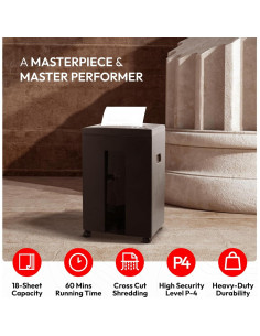 Destructora de Papel Nikita 18 Hojas Ultra Silenciosa 15.06 kg 2