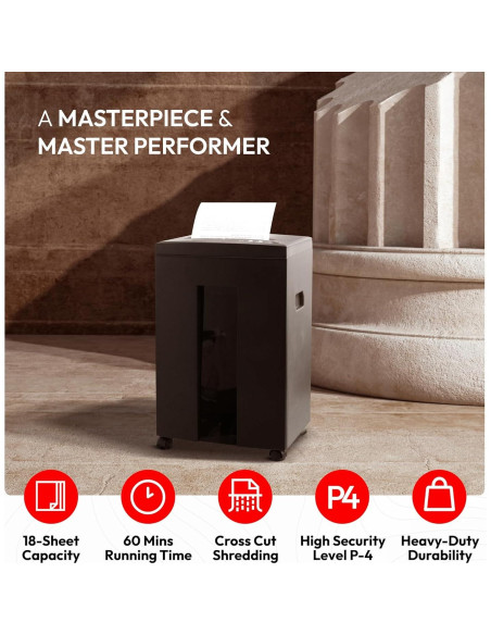 Destructora de Papel Nikita 18 Hojas Ultra Silenciosa 15.06 kg