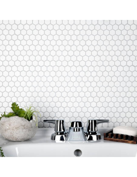 Azulejo de Porcelana Hexagonal Merola Tile Blanco 29.2x29.5cm