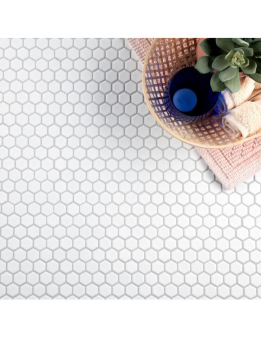 Azulejo de Porcelana Hexagonal Merola Tile Blanco 29.2x29.5cm