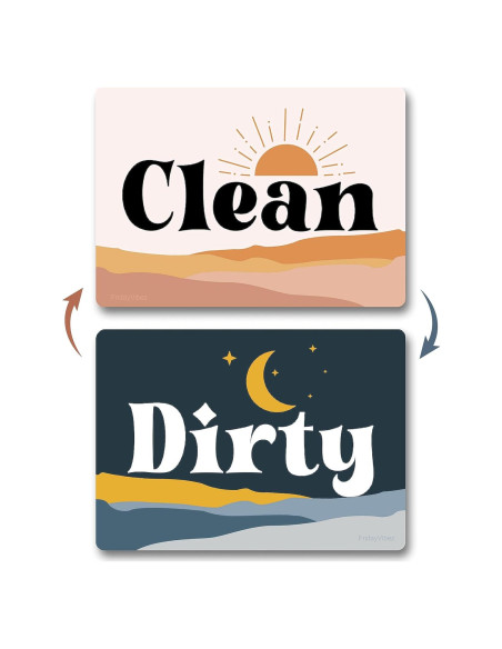 Imán de Lavavajillas FridayVibez Limpio/Sucio Boho Rubor