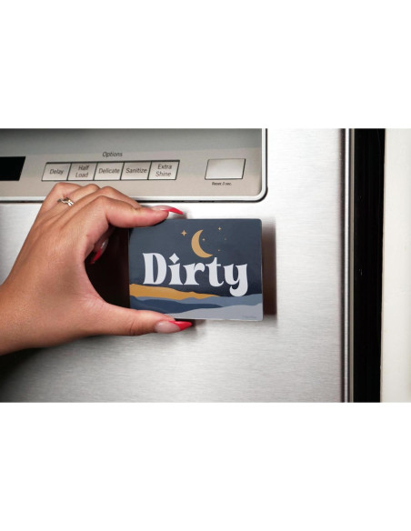 Imán de Lavavajillas FridayVibez Limpio/Sucio Boho Rubor