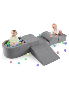 Set de Juego de Escalada INFANS 5 Piezas Espuma Suave Gris
