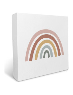 Cartel de Madera Boho KU-DaYi 12.7x12.7 cm Arcoíris