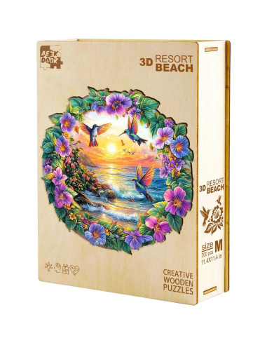 Rompecabezas de Madera AEEKDOOK 100 Piezas Playa Resort 21.6cm