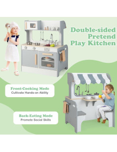 Cocina de Jugar Doble Cara Gotoplay 10050GR-TP con Accesorios 2