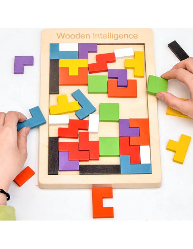 Rompecabezas de Madera Tangram 40 Piezas Montessori AHYUAN