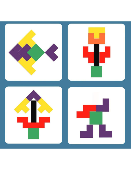 Rompecabezas de Madera Tangram 40 Piezas Montessori AHYUAN