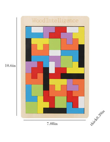Rompecabezas de Madera Tangram 40 Piezas Montessori AHYUAN