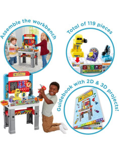 Banco de Trabajo Interactivo VTech 119 Piezas 3 Modos 2-5 Años 2