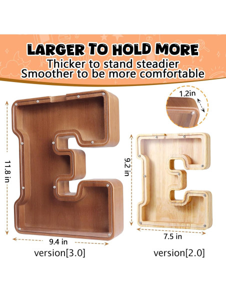 Alcancía de Letras de Madera UBeesize 30.5 cm Personalizada