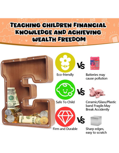 Alcancía de Letras de Madera UBeesize 30.5 cm Personalizada