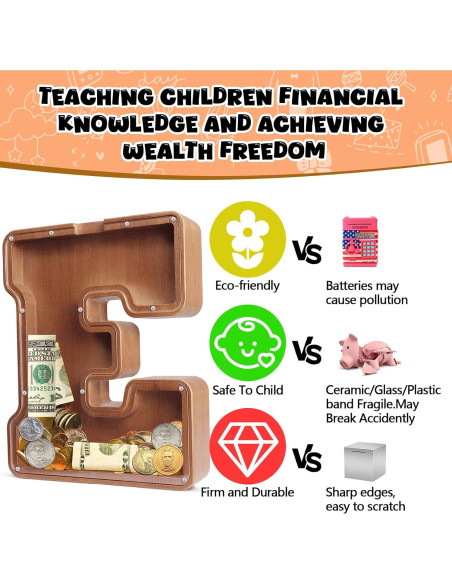 Alcancía de Letras de Madera UBeesize 30.5 cm Personalizada