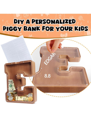 Alcancía de Letras de Madera UBeesize 30.5 cm Personalizada