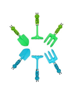 Juego de Jardinería Infantil MTB Supply, 6 Piezas, Azul y Verde