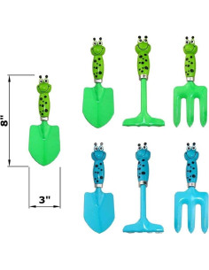 Juego de Jardinería Infantil MTB Supply, 6 Piezas, Azul y Verde 2