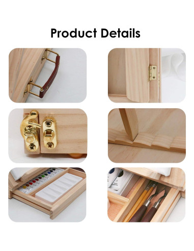 Caballete de Pintura LUCYCAZ Portátil con Lienzo y Accesorios