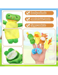 Conjunto de 152 Marionetas de Dedo de Peluche Meooeck 2