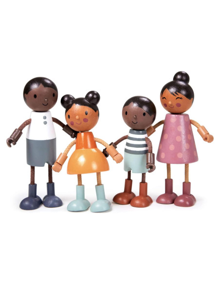Familia de Muñecas de Madera Tender Leaf Toys - Multiculturales