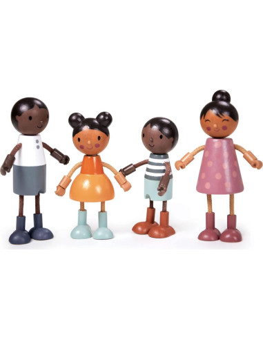Familia de Muñecas de Madera Tender Leaf Toys - Multiculturales
