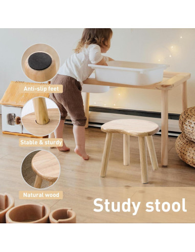 Taburete de Madera HuiDao 30x24.6x26.7 cm para Niños