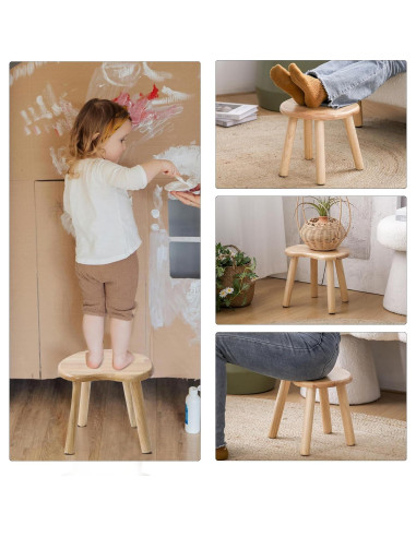 Taburete de Madera HuiDao 30x24.6x26.7 cm para Niños