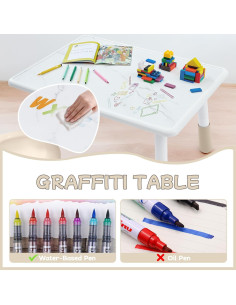 Conjunto de Mesa y Sillas Ajustables GITAWUSA para Niños 2