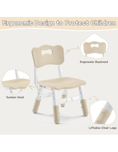 Conjunto de Mesa y Sillas Ajustables GITAWUSA para Niños