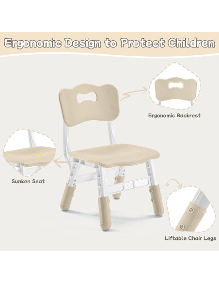 Conjunto de Mesa y Sillas Ajustables GITAWUSA para Niños