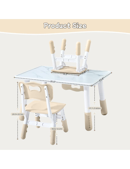 Conjunto de Mesa y Sillas Ajustables GITAWUSA para Niños
