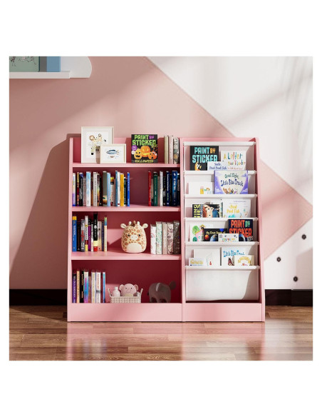 Estantería Montessori NACHES para Niños Rosa 4 Niveles 80cm