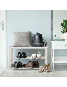 Banco de Almacenamiento para Zapatos Simple Houseware Blanco 2