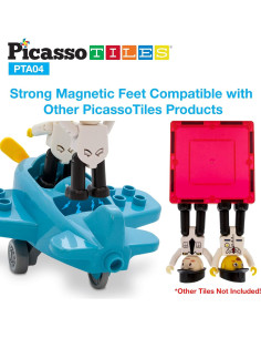 PicassoTiles Juego de Aeronaves y Mesa de Actividades 4pc 2