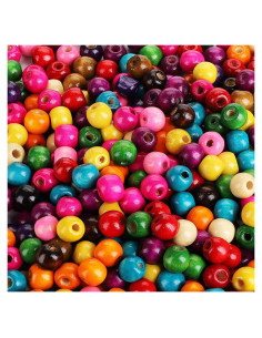 Perlas de Madera Cedilis 2000 Pcs 12mm Multicolor para Manualidades