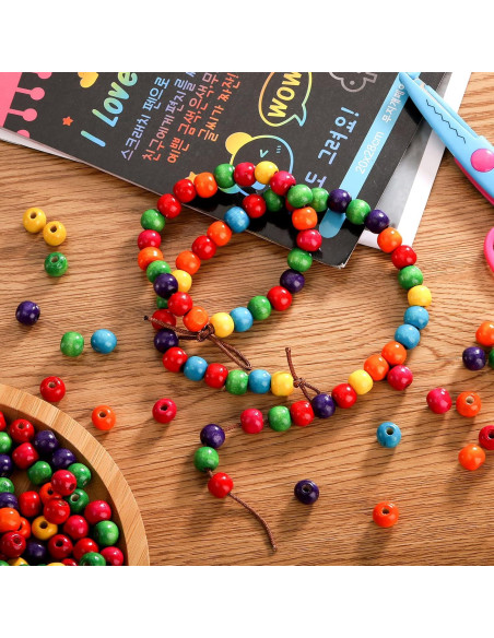 Perlas de Madera Cedilis 2000 Pcs 12mm Multicolor para Manualidades