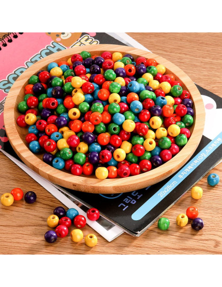 Perlas de Madera Cedilis 2000 Pcs 12mm Multicolor para Manualidades