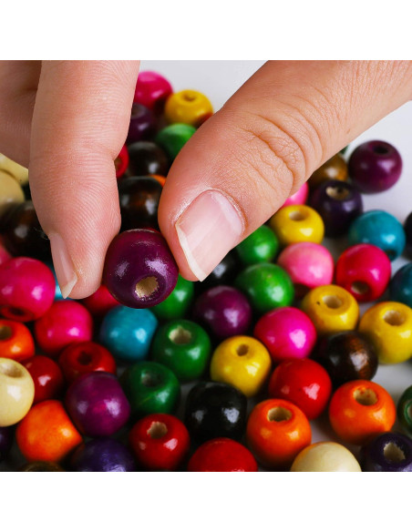 Perlas de Madera Cedilis 2000 Pcs 12mm Multicolor para Manualidades
