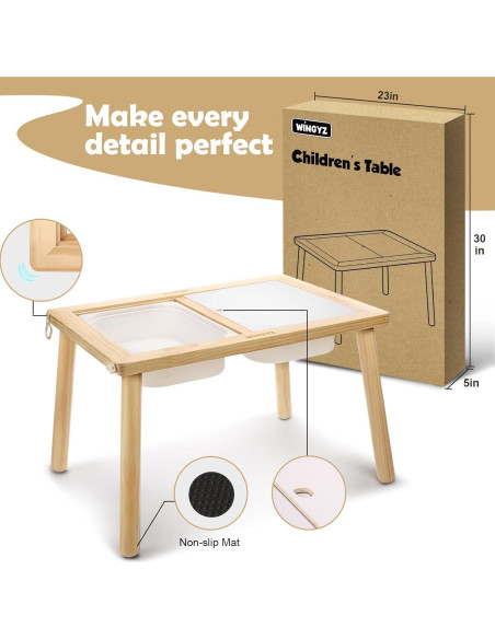 Mesa Sensorial para Niños Wingyz 76x53 cm Madera Blanca Mesa Sensorial para Niños Wingyz 76x53 cm Madera Blanca