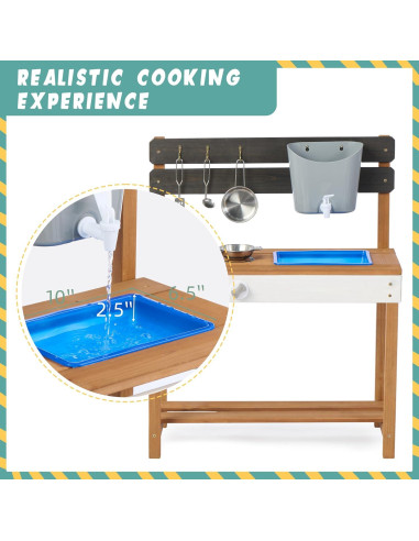 Cocina de Madera para Niños Soliwood 66x33x81 cm