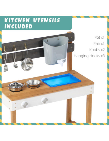 Cocina de Madera para Niños Soliwood 66x33x81 cm