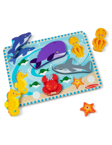 Rompecabezas de Madera Grueso Melissa & Doug - 7 Piezas Marinas Rompecabezas de Madera Grueso Melissa & Doug - 7 Piezas Marinas