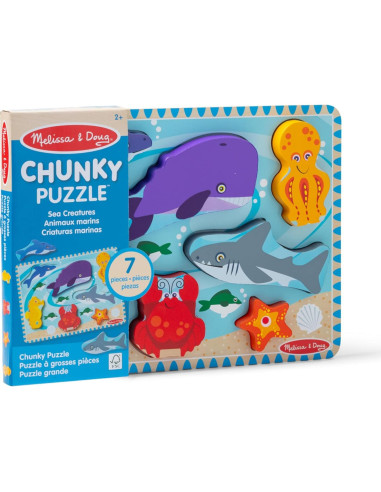 Rompecabezas de Madera Grueso Melissa & Doug - 7 Piezas Marinas