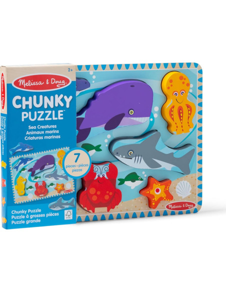Rompecabezas de Madera Grueso Melissa & Doug - 7 Piezas Marinas Rompecabezas de Madera Grueso Melissa & Doug - 7 Piezas Marinas