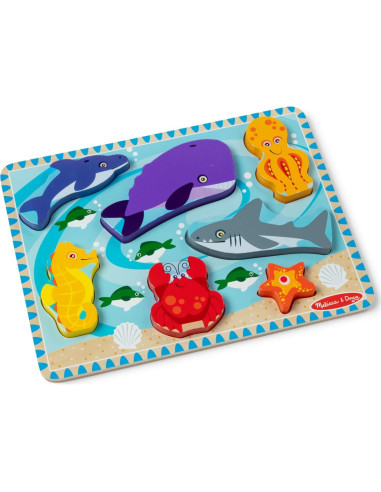 Rompecabezas de Madera Grueso Melissa & Doug - 7 Piezas Marinas