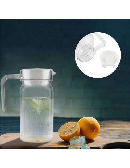 Jarra Acrílica Tbest 500ml con Tapa - Botella de Jugo Transparente