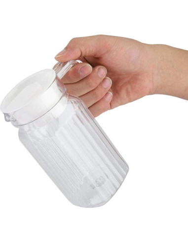 Jarra Acrílica Tbest 500ml con Tapa - Botella de Jugo Transparente