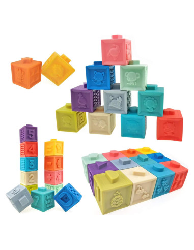 Bloques Apilables Suaves VANKA 12 Piezas para Bebés 0-3 Años