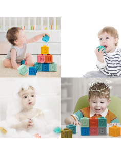 Bloques Apilables Suaves VANKA 12 Piezas para Bebés 0-3 Años 2