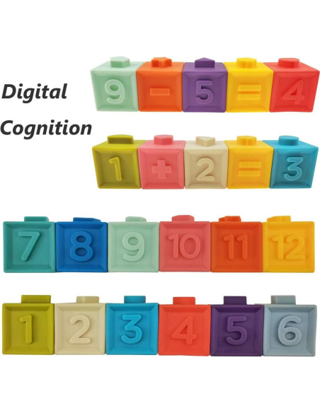 Bloques Apilables Suaves VANKA 12 Piezas para Bebés 0-3 Años Bloques Apilables Suaves VANKA 12 Piezas para Bebés 0-3 Años