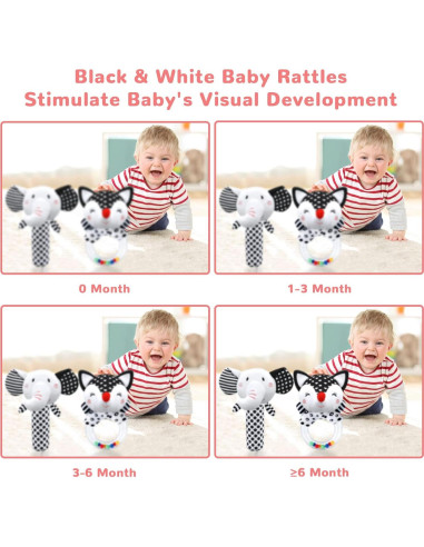 Sonajeros para Bebés XIXILAND 0-6 Meses Desarrollo Sensorial